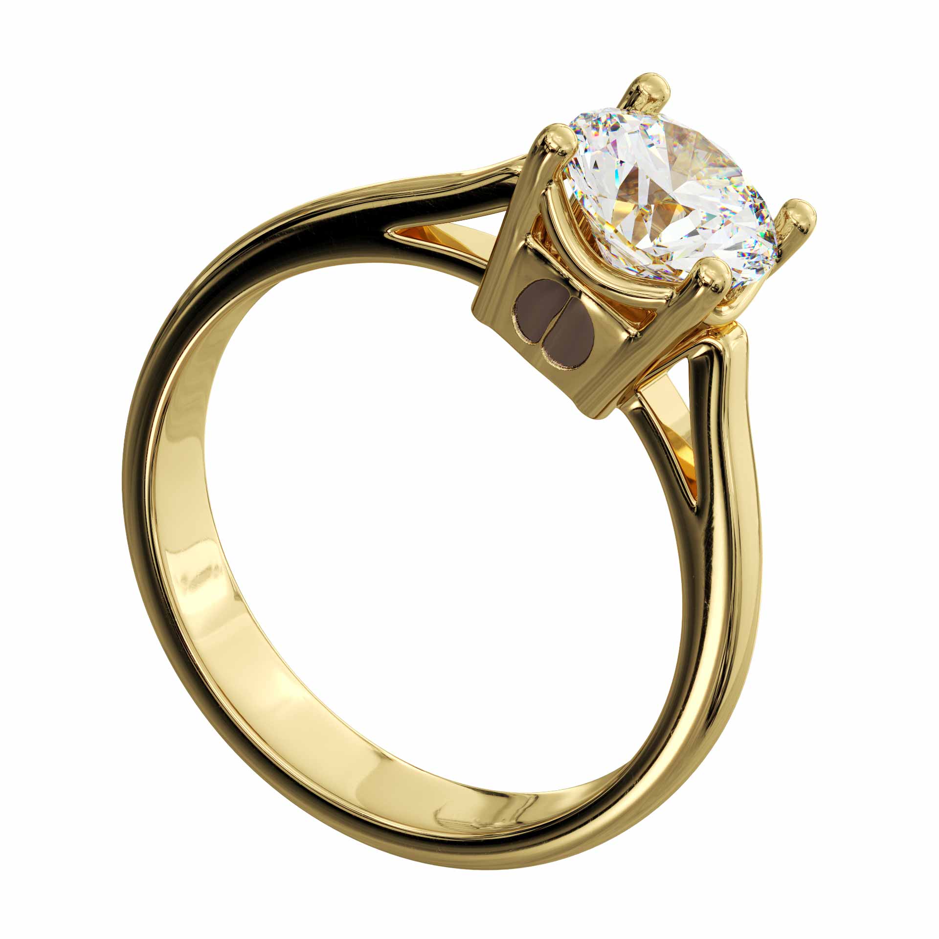 3d product render of gold diamond ring