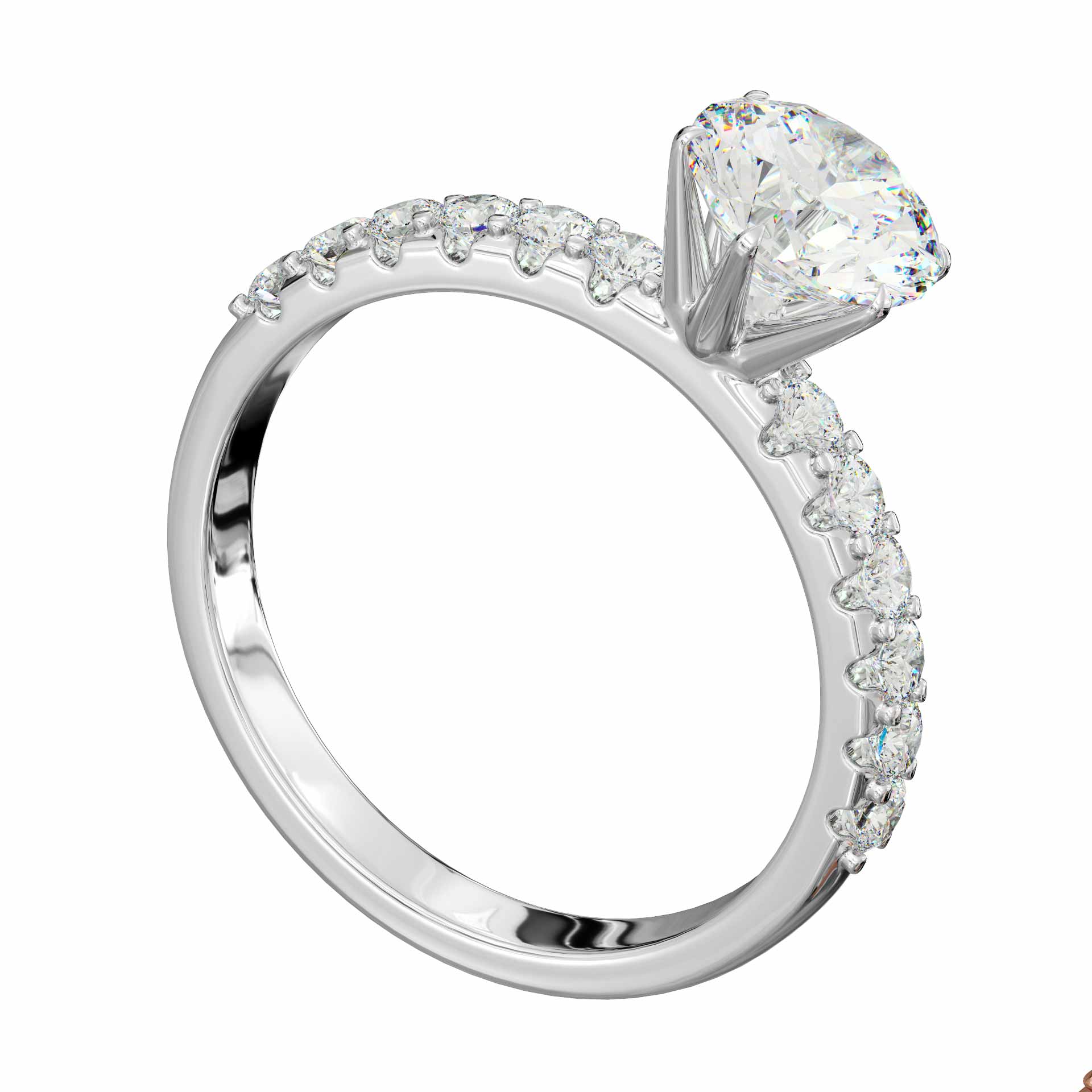 white gold wedding ring with diamond